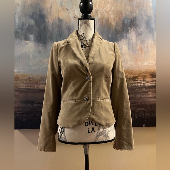 Old Navy velvet jacket w/ rhinestone buttons - Picture 3 of 12